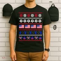 American Flag Soccer Ugly Christmas Sweater America USA T-Shirt thumb 6