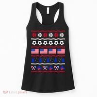 American Flag Soccer Ugly Christmas Sweater America USA Women's Tank Top thumb 0