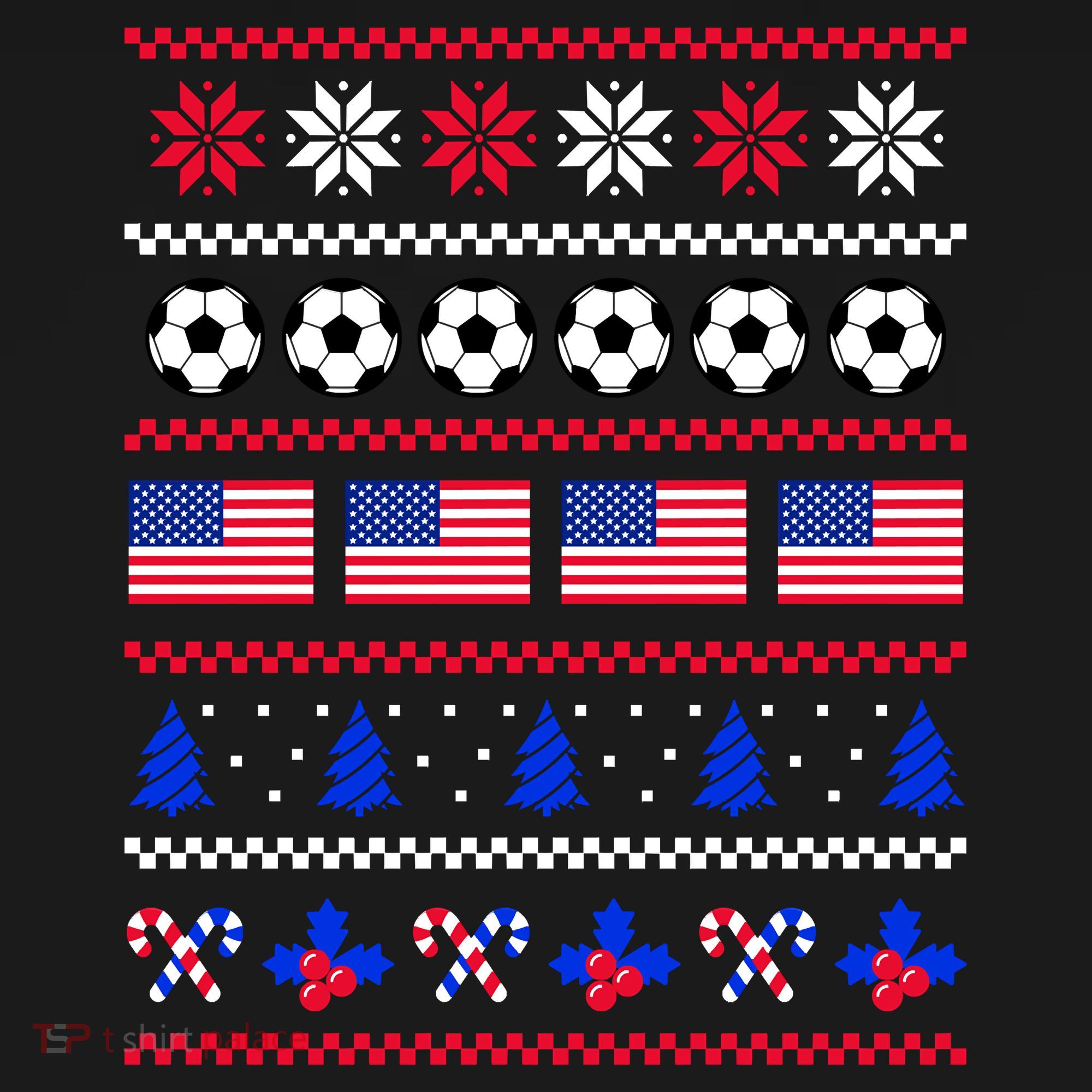 American Flag Soccer Ugly Christmas Sweater America USA Baby Bodysuit