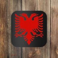 Albanian Flag Shqip Shqiponja Albanian Eagle Albania Coaster thumb 0