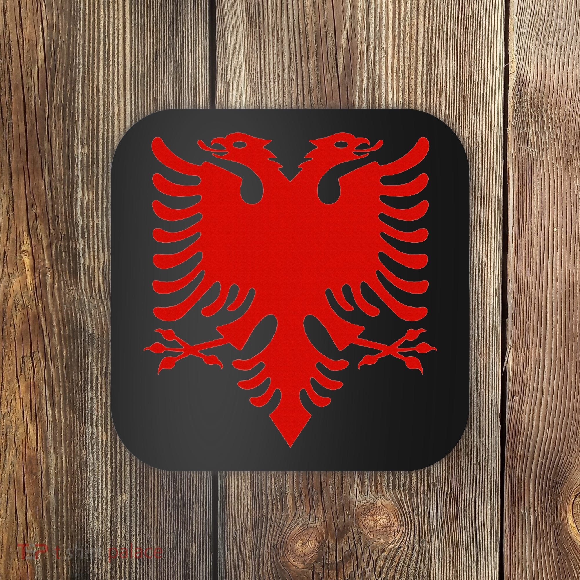 Albanian Flag Shqip Shqiponja Albanian Eagle Albania Coaster