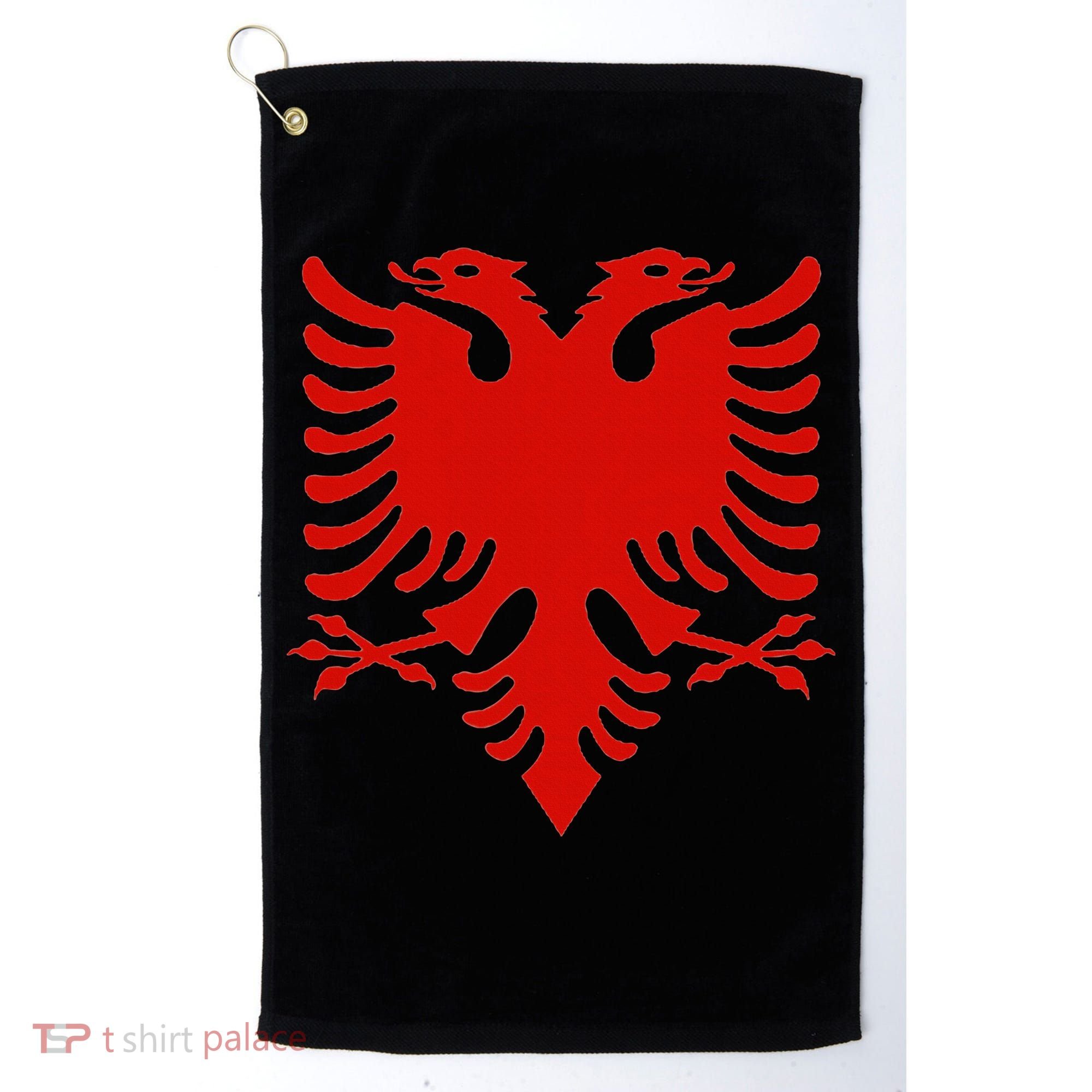 Albanian Flag Shqip Shqiponja Albanian Eagle Albania Golf Towel