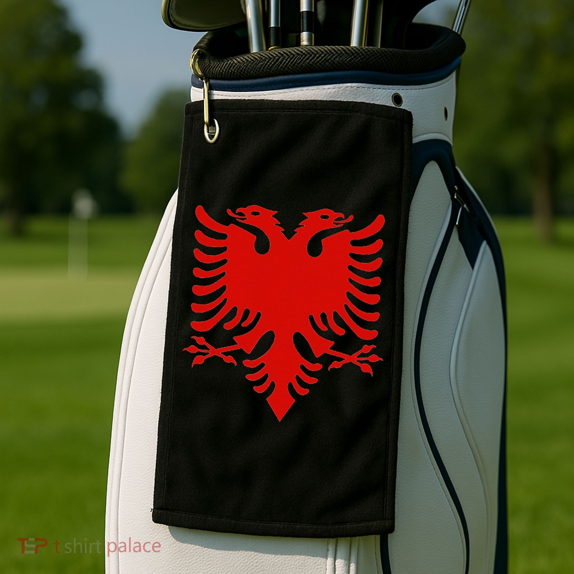 Albanian Flag Shqip Shqiponja Albanian Eagle Albania Golf Towel