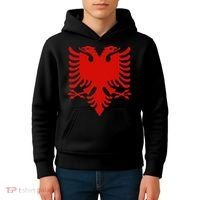 Albanian Flag Shqip Shqiponja Albanian Eagle Albania Kids Hoodie thumb 4