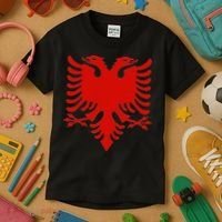 Albanian Flag Shqip Shqiponja Albanian Eagle Albania Kids T-Shirt thumb 3