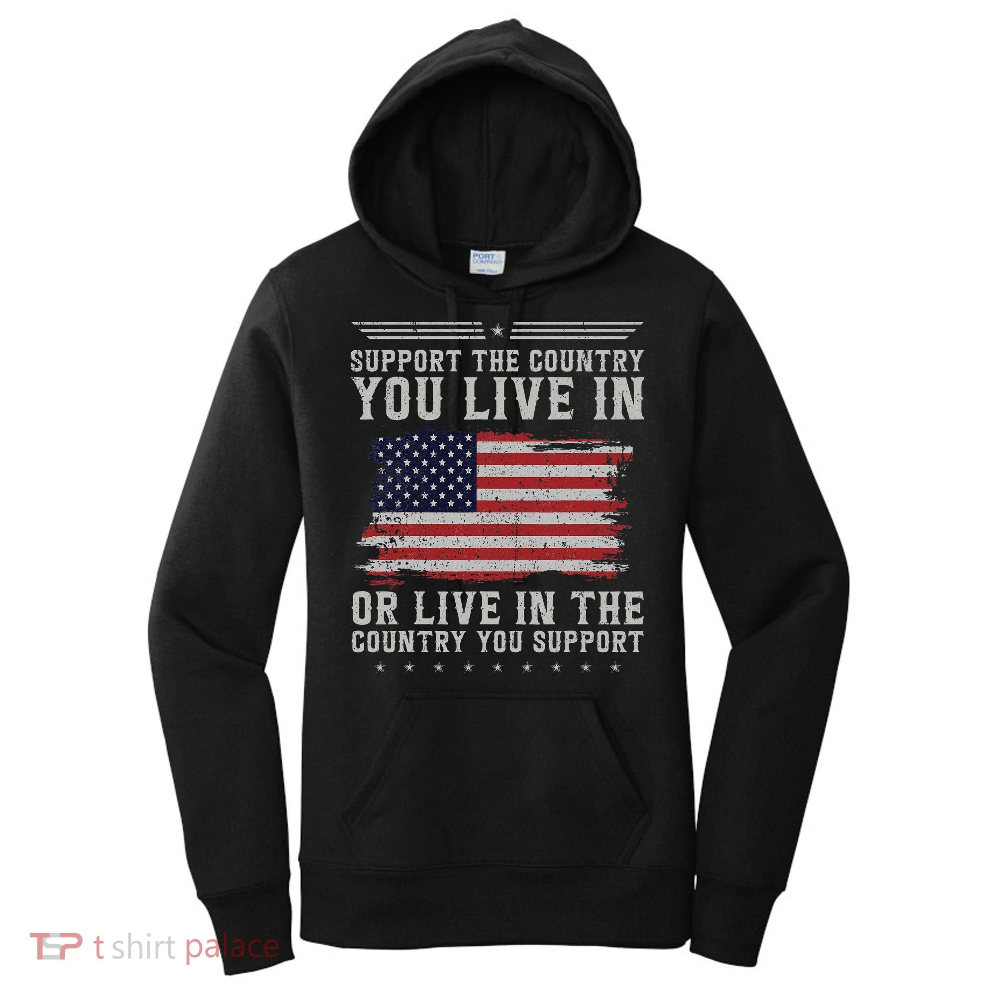 American Flag Support The Country You Live In Usa Women's Hoodie