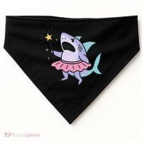 Angry Fairy Shark With Magic Wand And Tutu Art USA-Made Doggie Bandana thumb 0