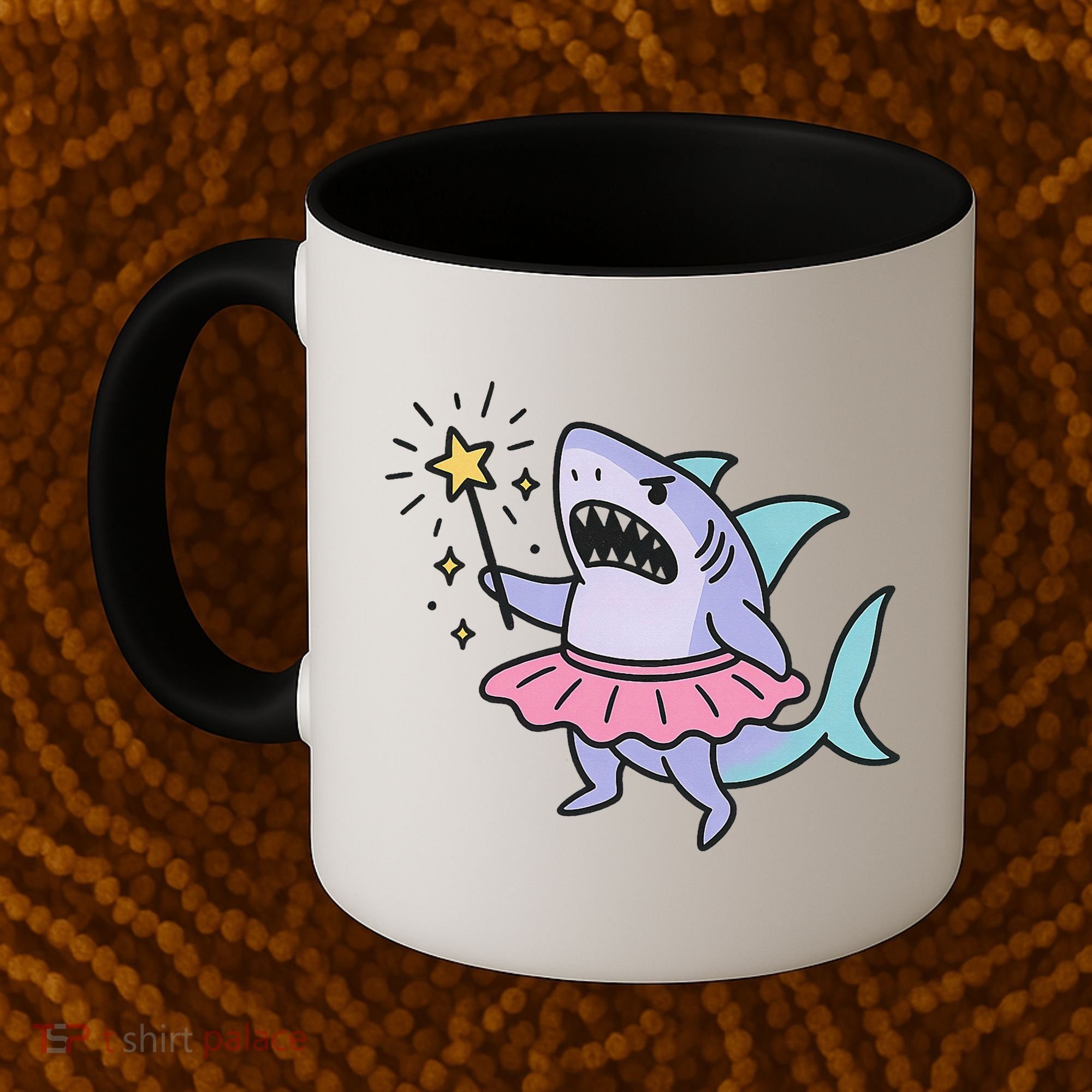 Angry Fairy Shark With Magic Wand And Tutu Art Coffee Mug