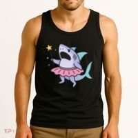Angry Fairy Shark With Magic Wand And Tutu Art Tank Top thumb 3