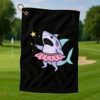 Angry Fairy Shark With Magic Wand And Tutu Art Golf Towel thumb 1