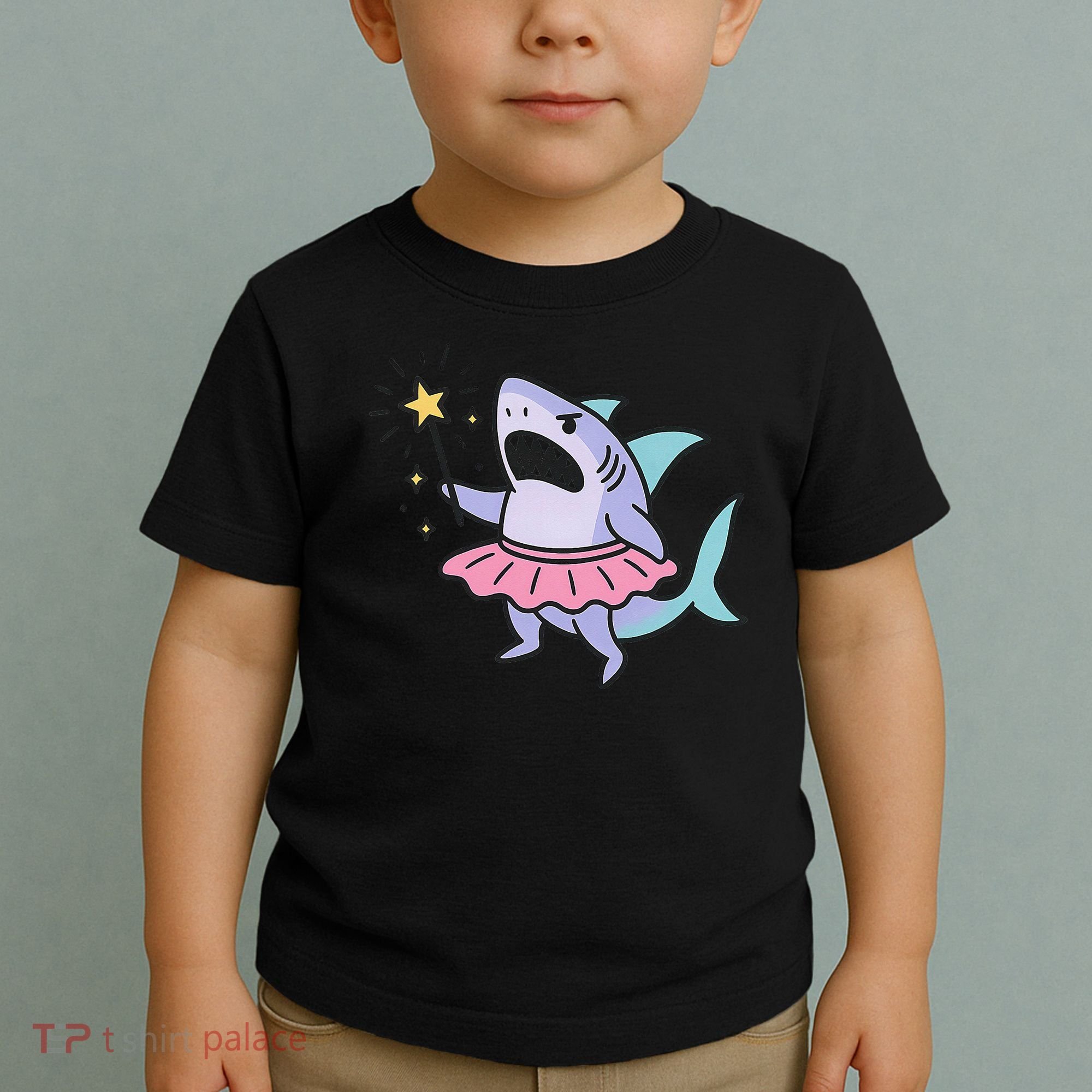 Angry Fairy Shark With Magic Wand And Tutu Art Toddler T-Shirt