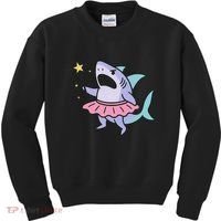 Angry Fairy Shark With Magic Wand And Tutu Art Kids Sweatshirt thumb 0
