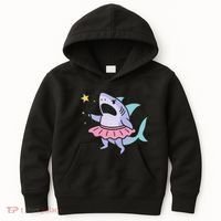 Angry Fairy Shark With Magic Wand And Tutu Art Kids Hoodie thumb 0