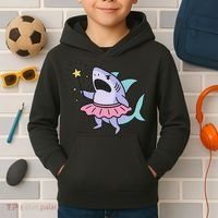 Angry Fairy Shark With Magic Wand And Tutu Art Kids Hoodie thumb 2