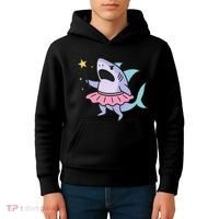 Angry Fairy Shark With Magic Wand And Tutu Art Kids Hoodie thumb 4
