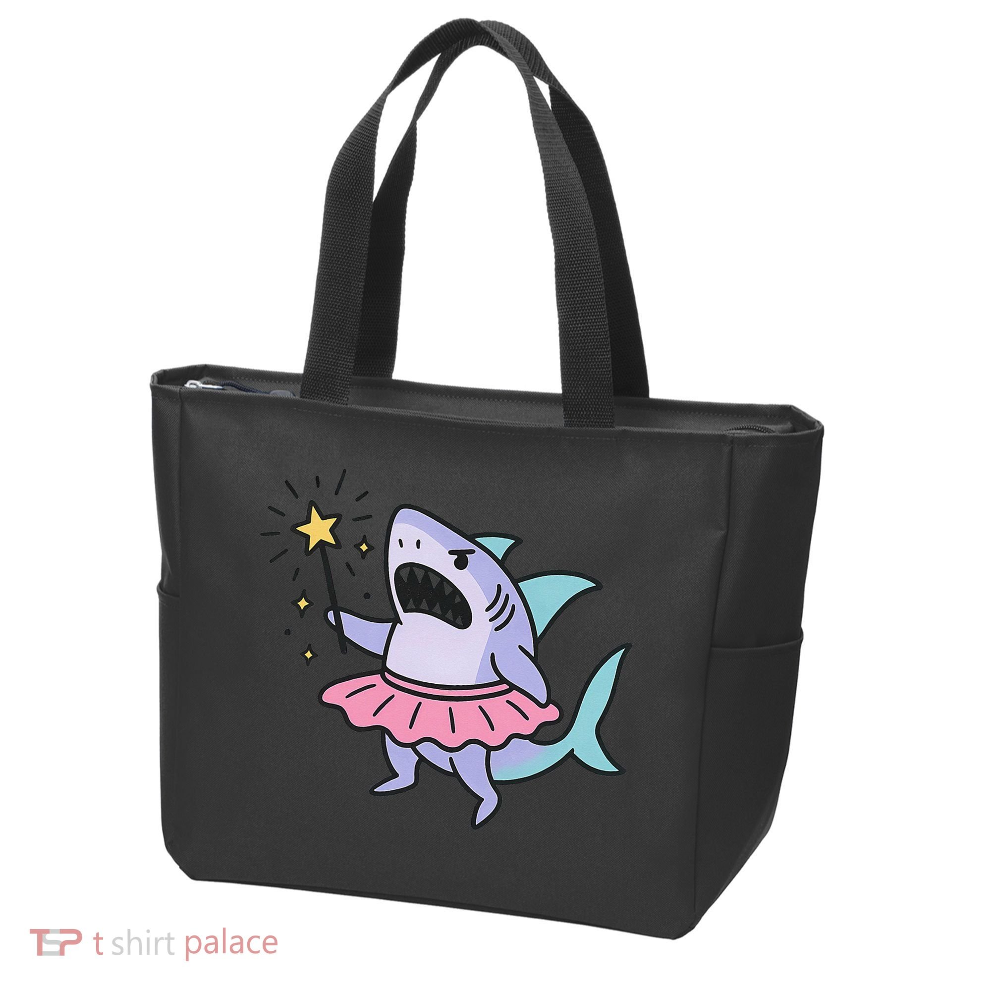 Angry Fairy Shark With Magic Wand And Tutu Art Tote Bag