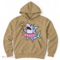 Angry Fairy Shark With Magic Wand And Tutu Art Hoodie thumb 0