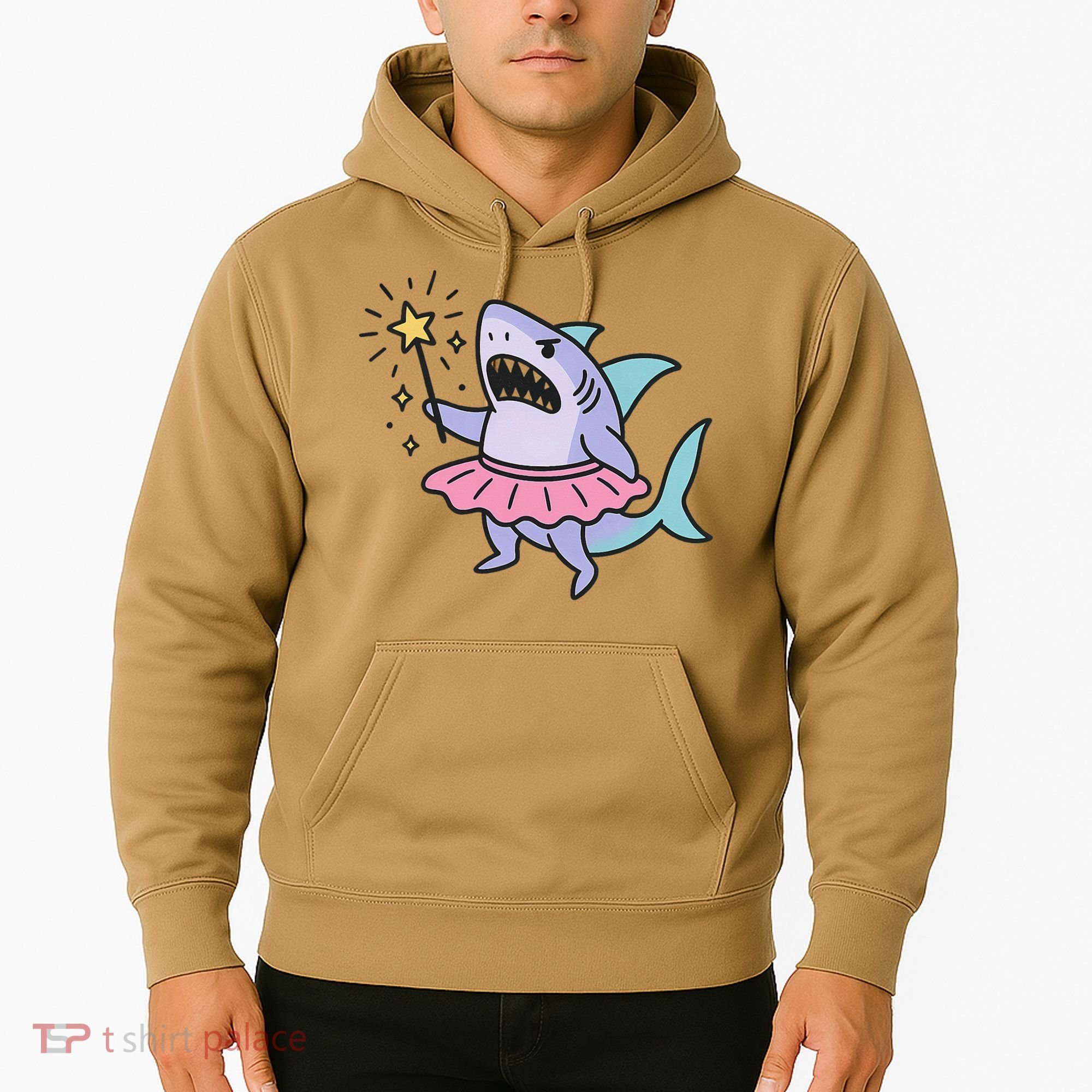 Angry Fairy Shark With Magic Wand And Tutu Art Hoodie