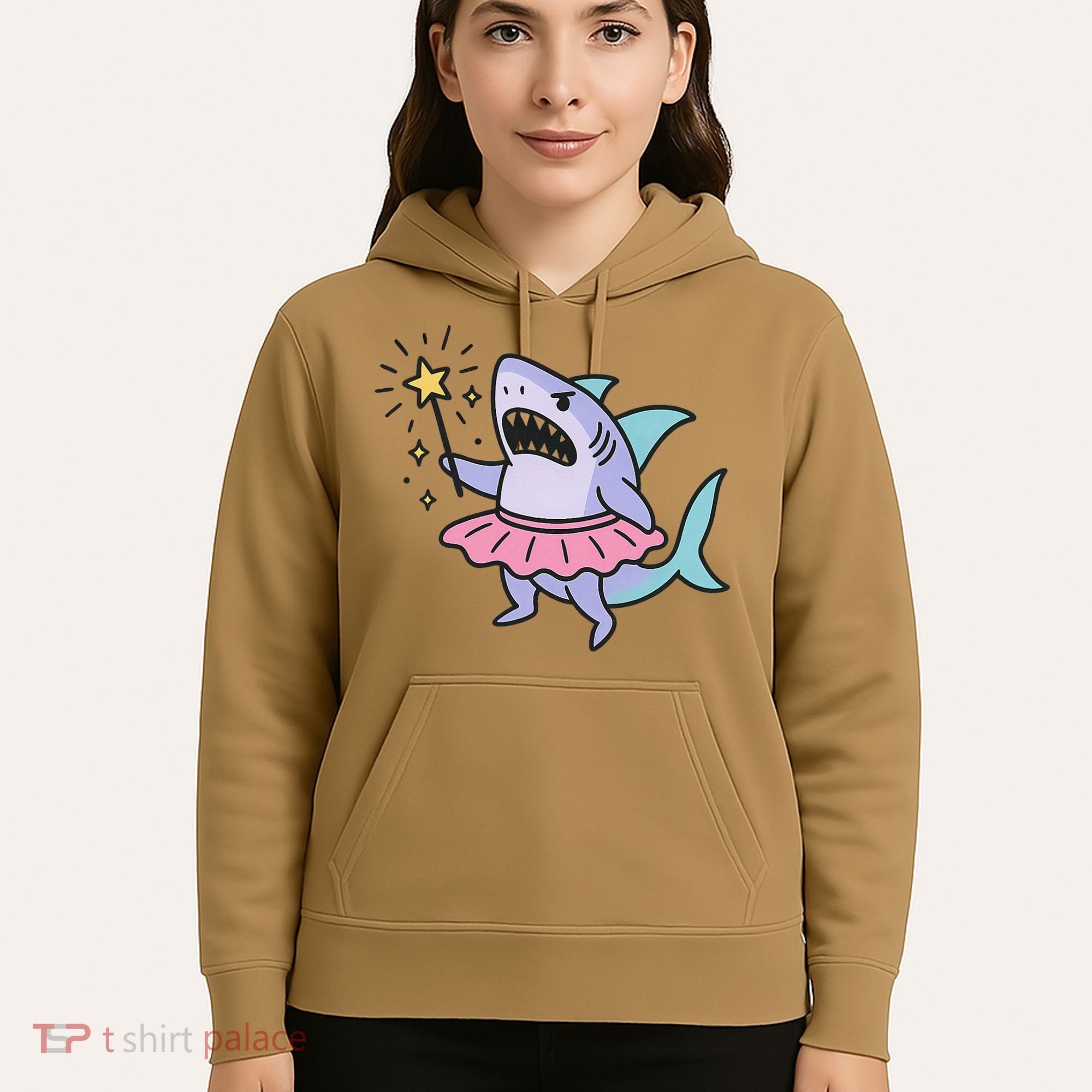 Angry Fairy Shark With Magic Wand And Tutu Art Hoodie