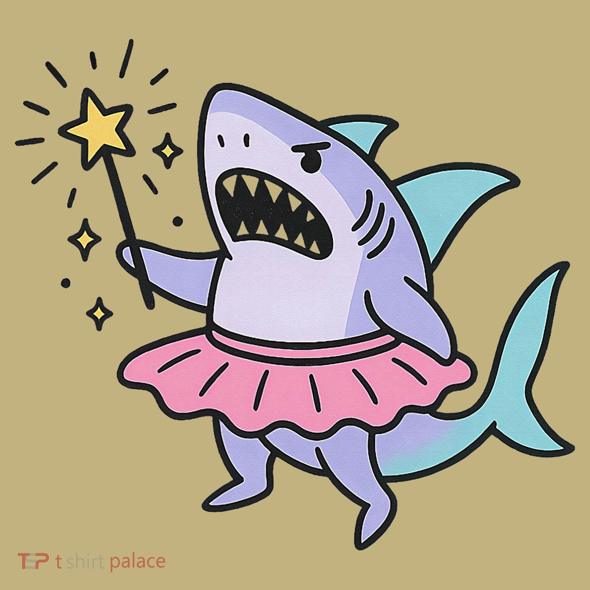 Angry Fairy Shark With Magic Wand And Tutu Art Hoodie