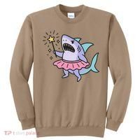 Angry Fairy Shark With Magic Wand And Tutu Art Sweatshirt thumb 0