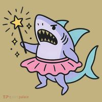 Angry Fairy Shark With Magic Wand And Tutu Art Sweatshirt thumb 2