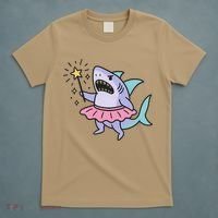 Angry Fairy Shark With Magic Wand And Tutu Art T-Shirt thumb 5