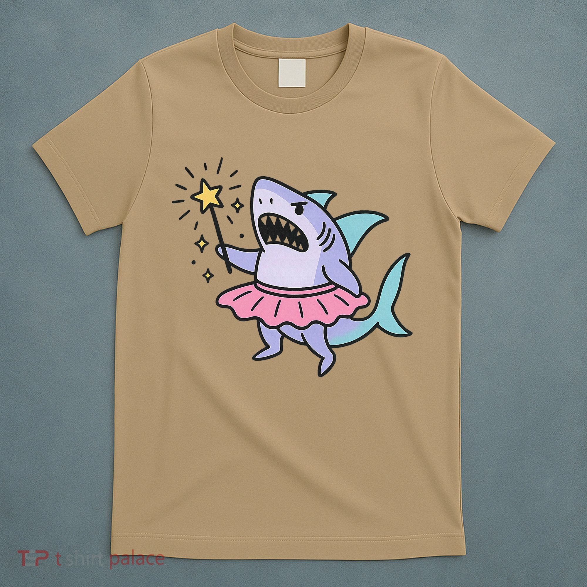 Angry Fairy Shark With Magic Wand And Tutu Art T-Shirt