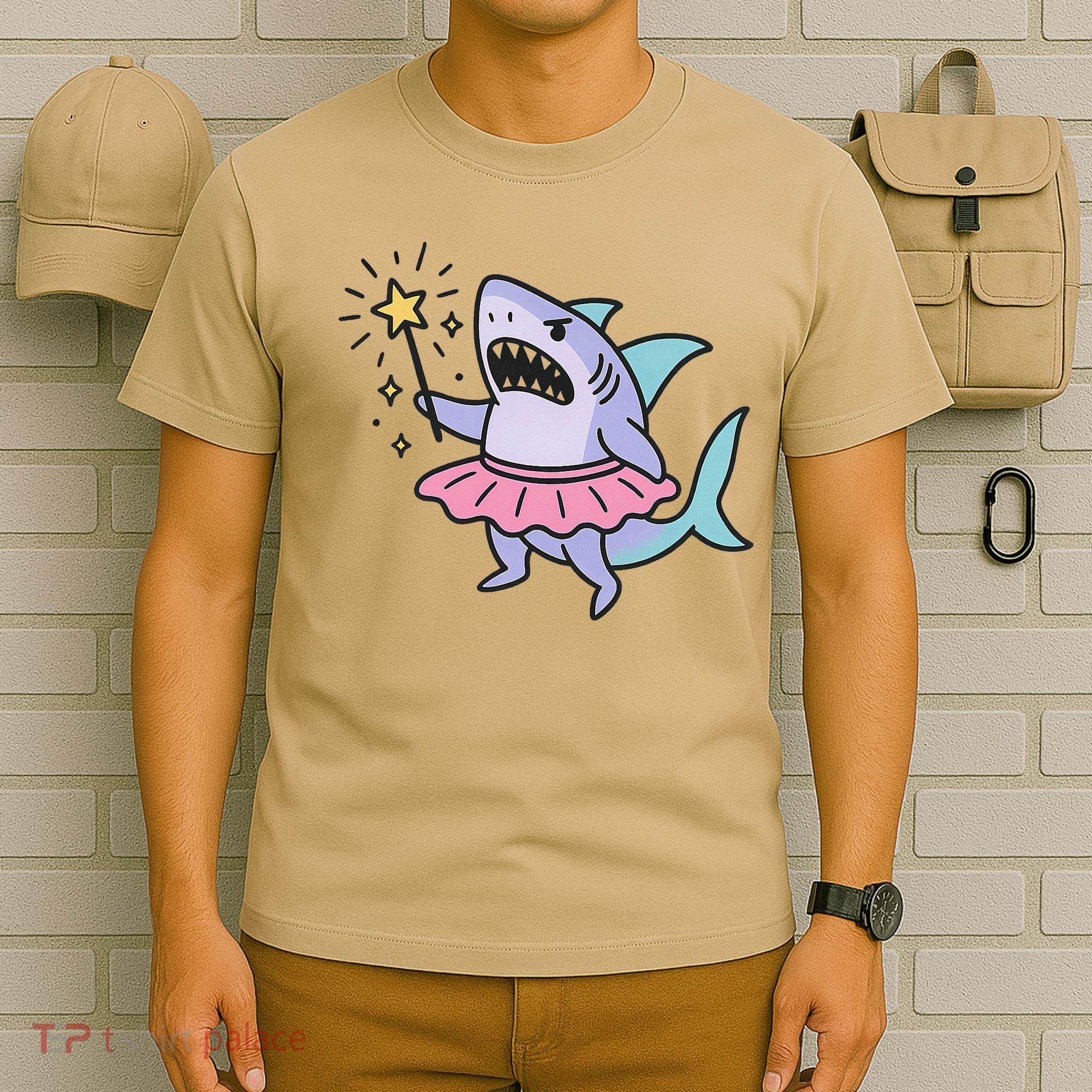 Angry Fairy Shark With Magic Wand And Tutu Art T-Shirt