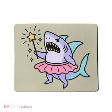 Angry Fairy Shark With Magic Wand And Tutu Art Mousepad