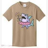 Angry Fairy Shark With Magic Wand And Tutu Art Kids T-Shirt thumb 0