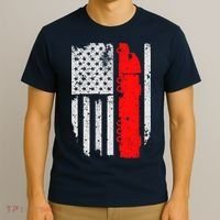 American Flag Semi Truck Driver Patriotic 18 Wheeler Trucker T-Shirt thumb 3