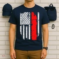 American Flag Semi Truck Driver Patriotic 18 Wheeler Trucker T-Shirt thumb 6