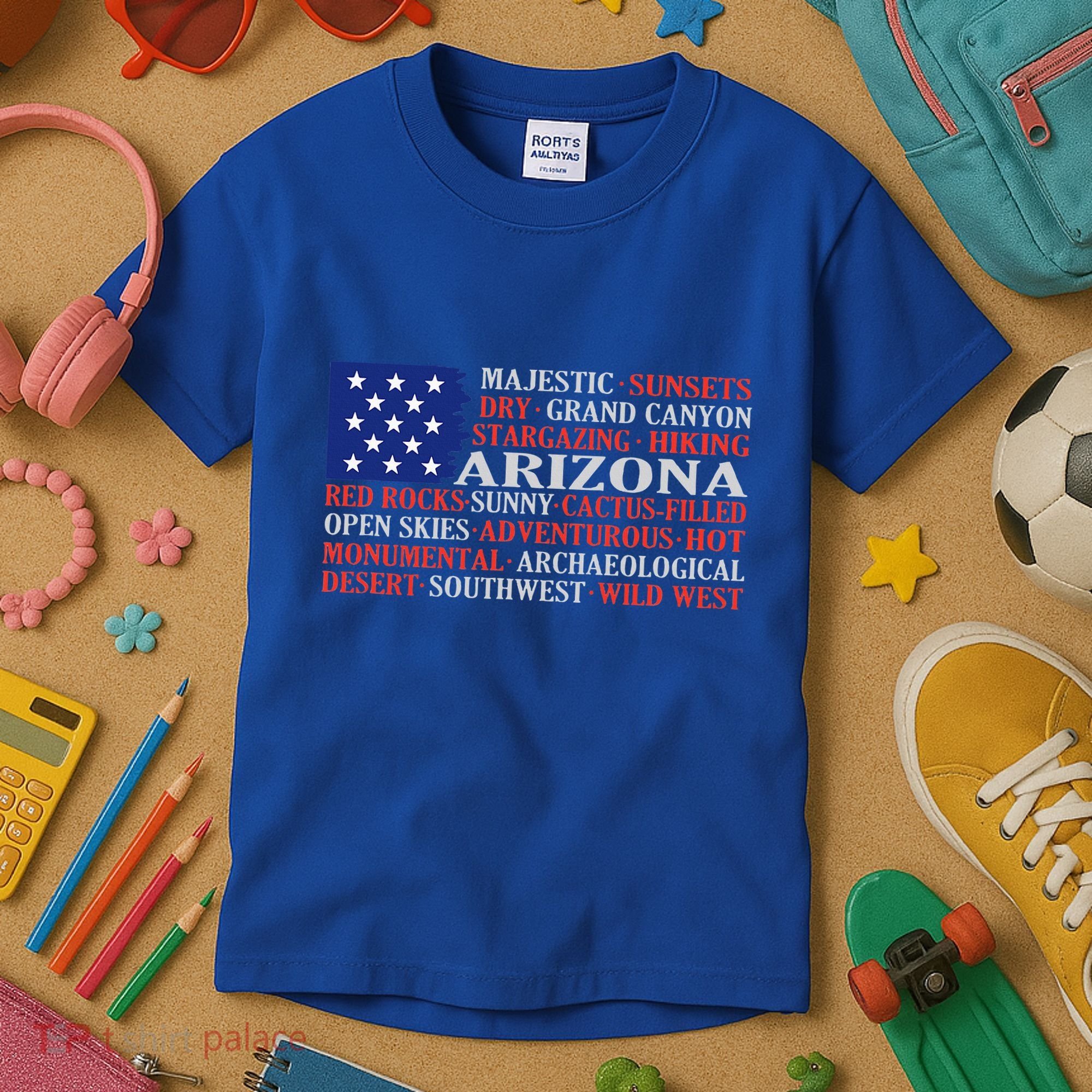 Arizona Flag Showing Some The StateS Best Features Kids T-Shirt