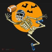 American Football Skeleton Halloween Football Fan Long Sleeve Shirt thumb 2