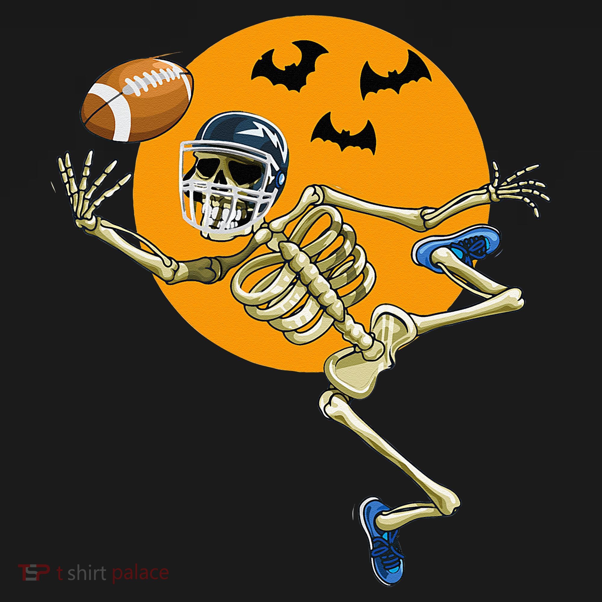 American Football Skeleton Halloween Football Fan Long Sleeve Shirt