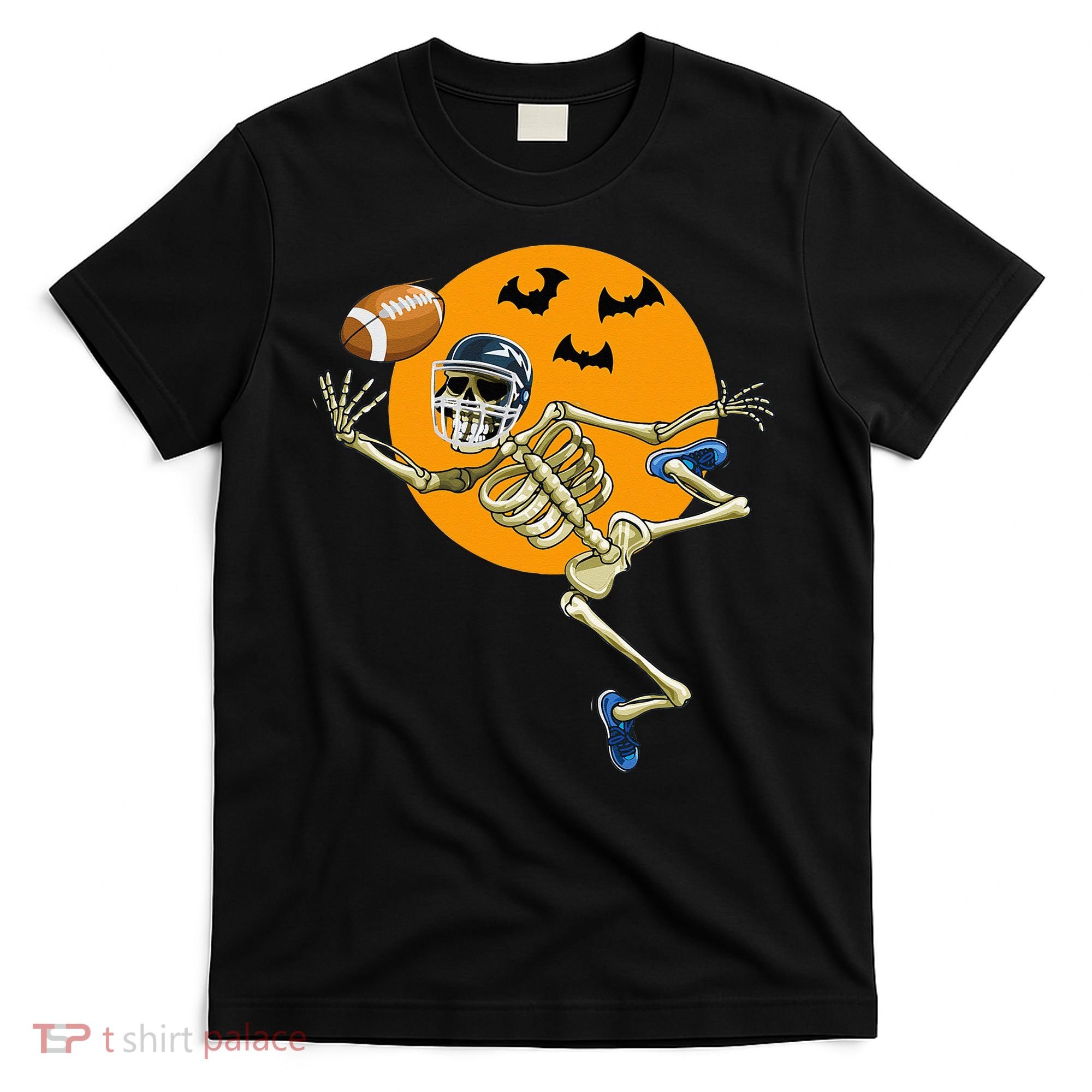 American Football Skeleton Halloween Football Fan T-Shirt