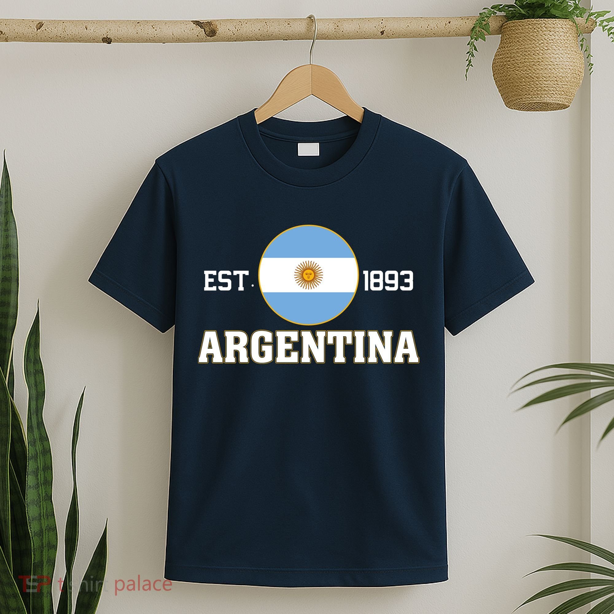 Argentina Flag Sun Emblem Soccer Fans Est 1893 T-Shirt