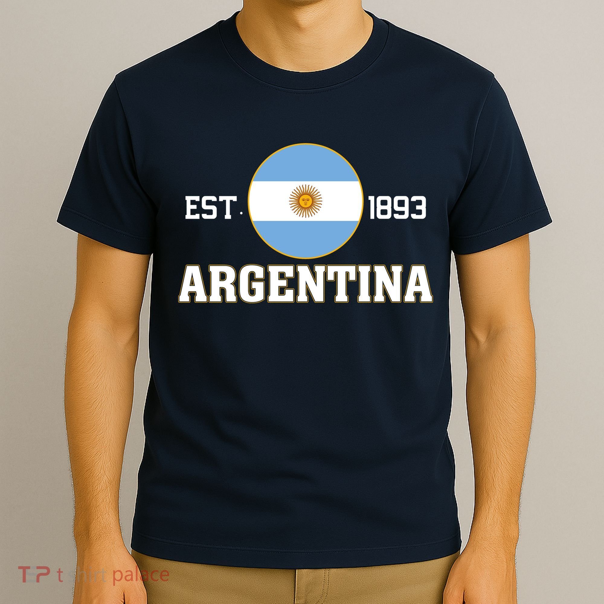 Argentina Flag Sun Emblem Soccer Fans Est 1893 T-Shirt