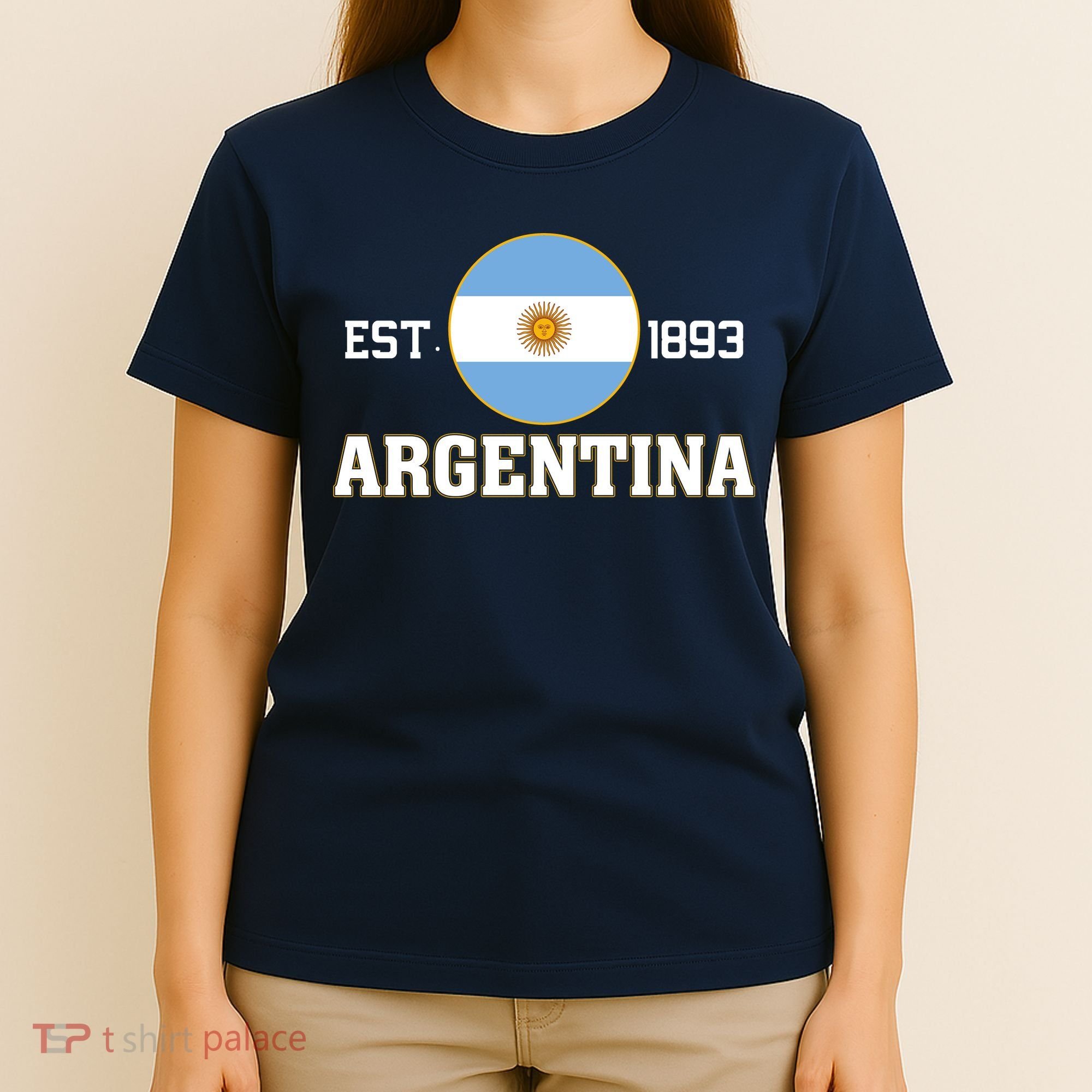 Argentina Flag Sun Emblem Soccer Fans Est 1893 T-Shirt