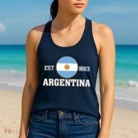 Argentina Flag Sun Emblem Soccer Fans Est 1893 Women's Tank Top thumb 2