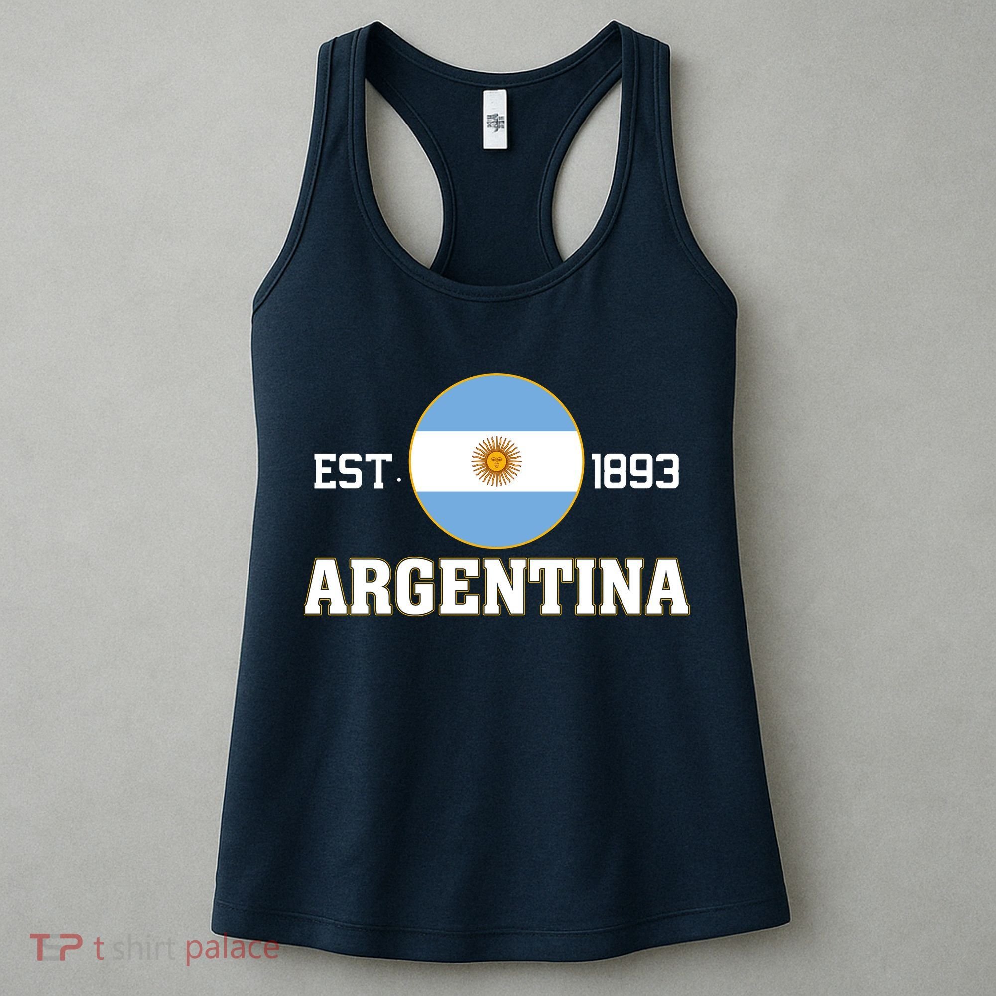 Argentina Flag Sun Emblem Soccer Fans Est 1893 Women's Tank Top