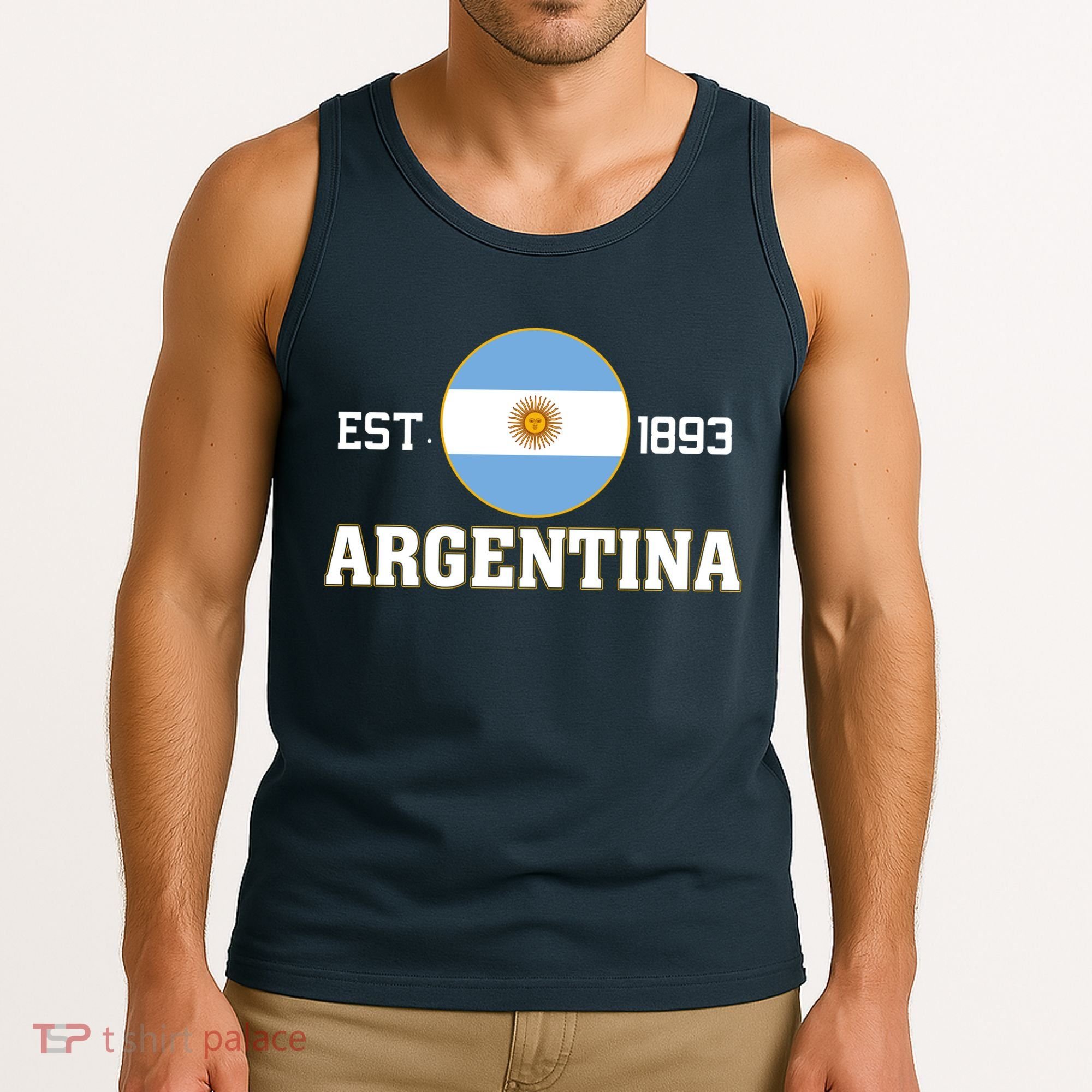 Argentina Flag Sun Emblem Soccer Fans Est 1893 Tank Top