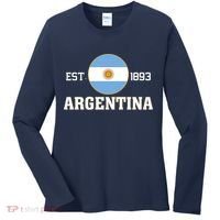 Argentina Flag Sun Emblem Soccer Fans Est 1893 Women's Long Sleeve Shirt thumb 0