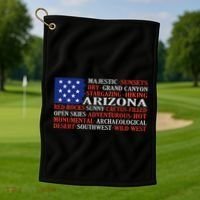 Arizona Flag Showing Some The StateS Best Features Golf Towel thumb 1
