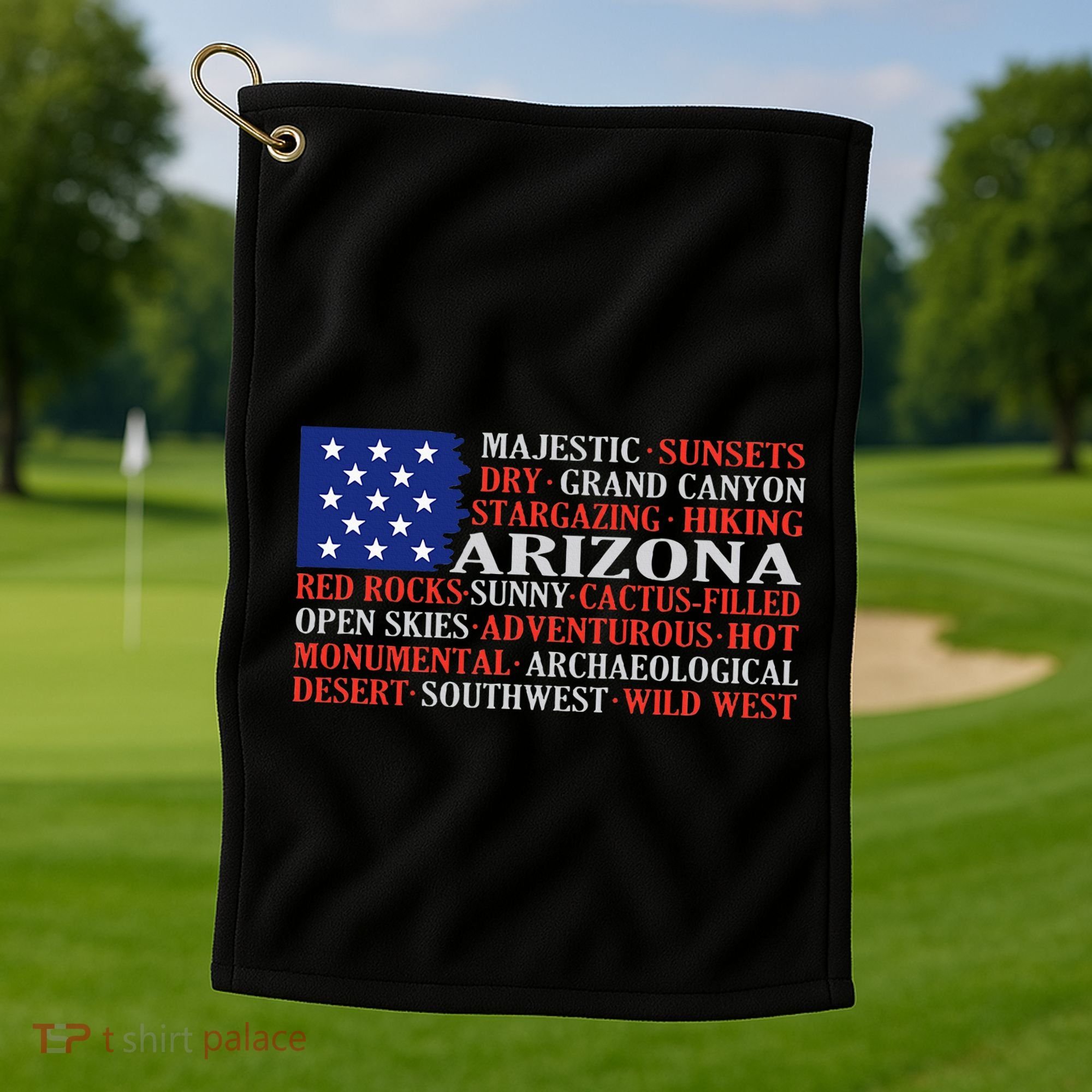 Arizona Flag Showing Some The StateS Best Features Golf Towel