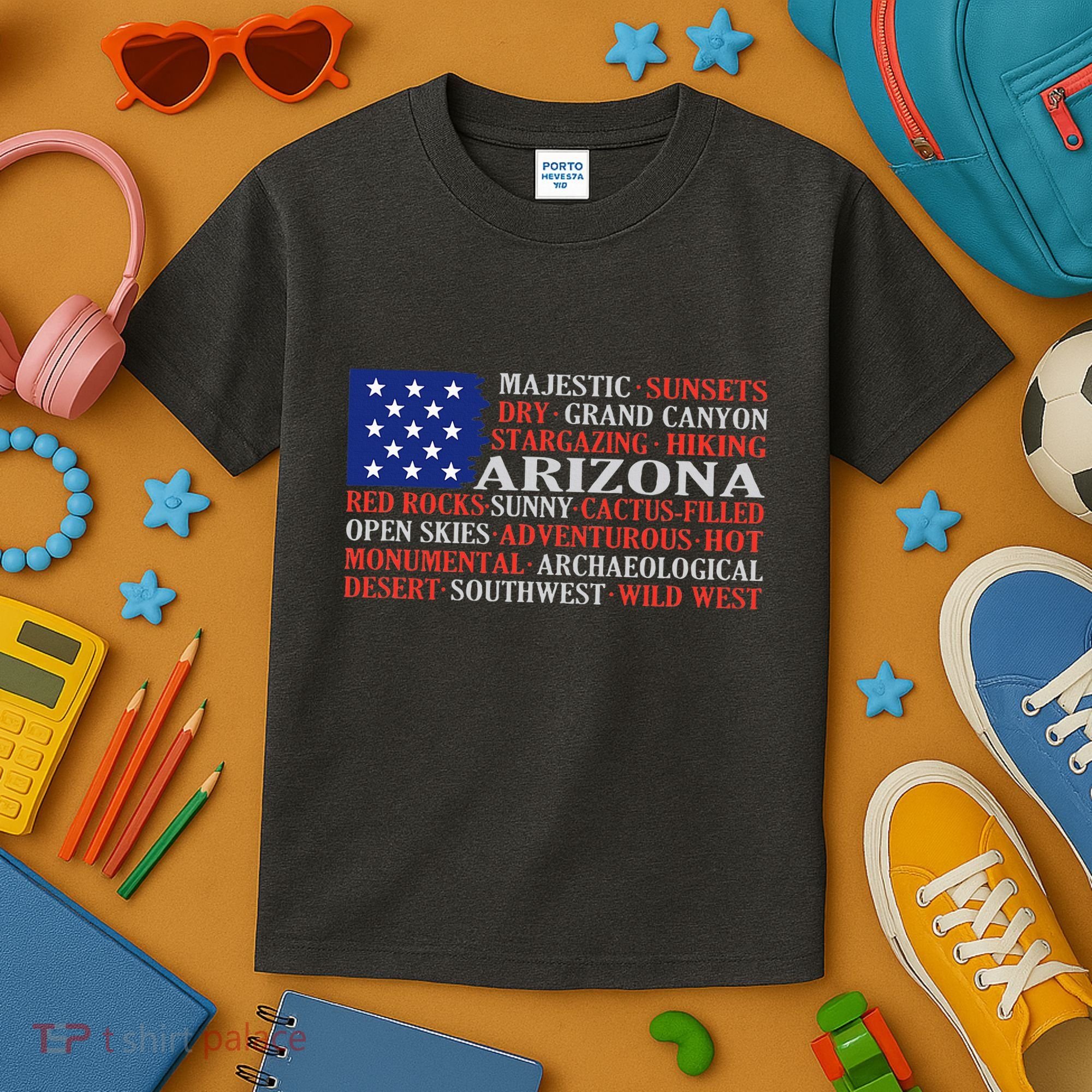 Arizona Flag Showing Some The StateS Best Features Kids T-Shirt