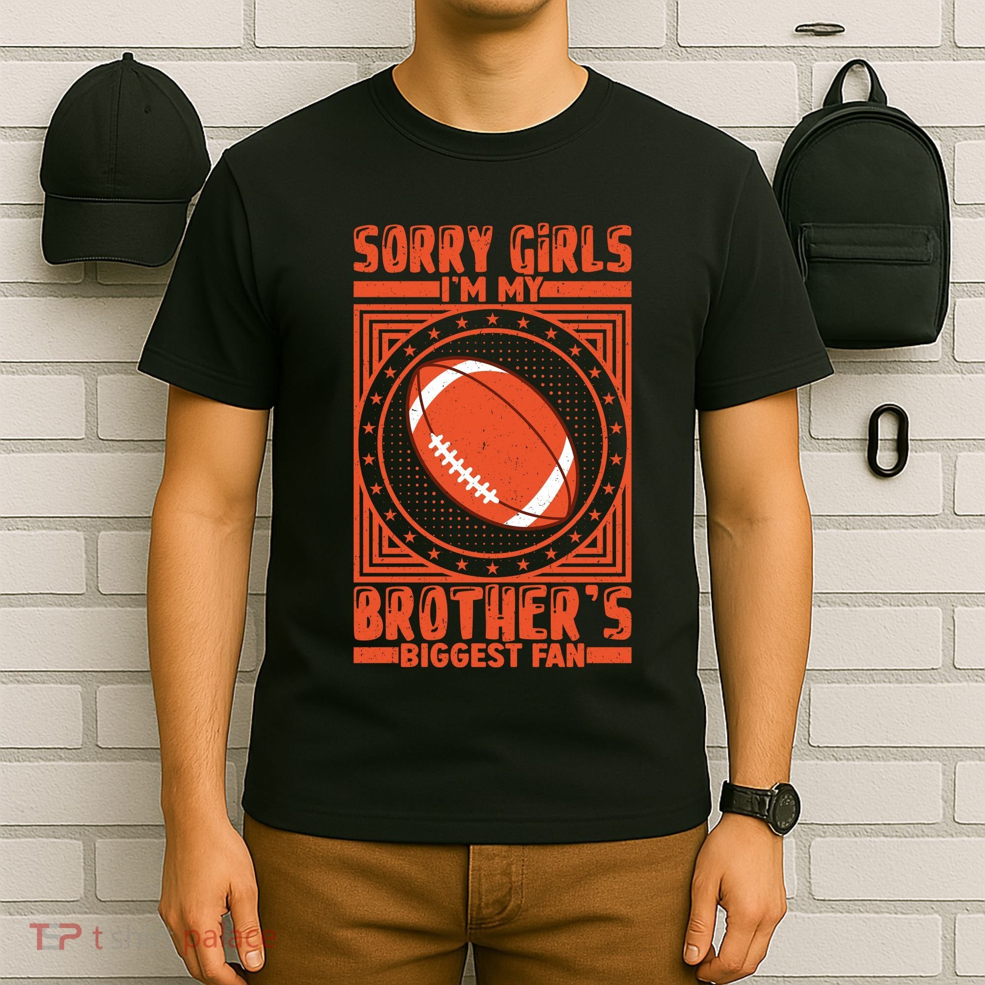American Football Sibling Support Graphic T-Shirt