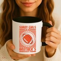 American Football Sibling Support Graphic Coffee Mug thumb 3