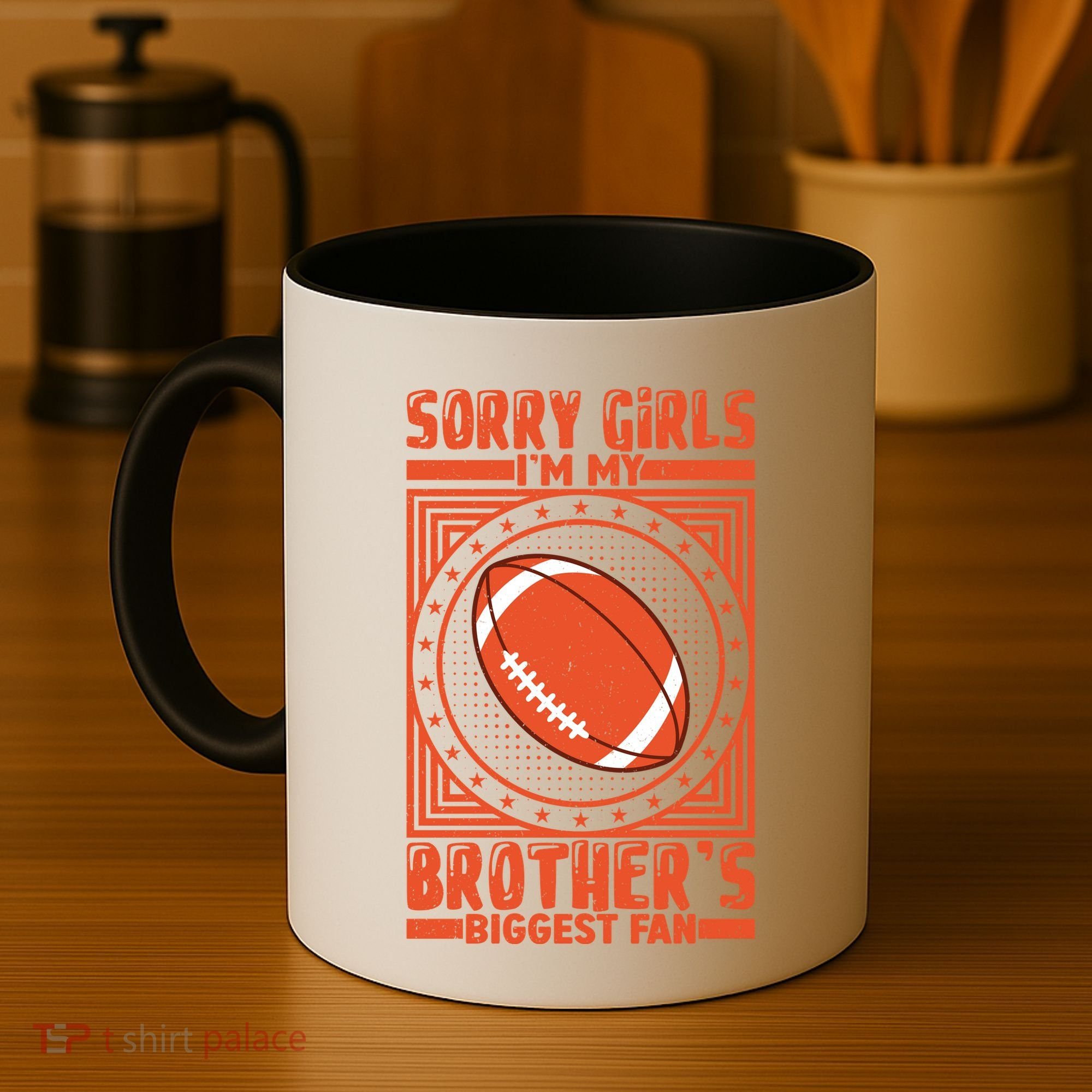 American Football Sibling Support Graphic Coffee Mug